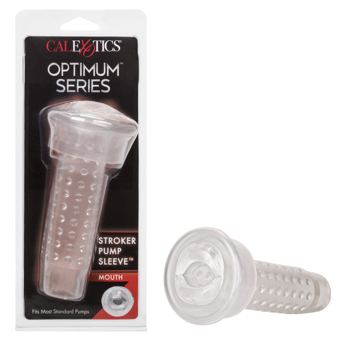 Optimum Series Stroker Pump Sleeve Masturbator - Mouth - Clear