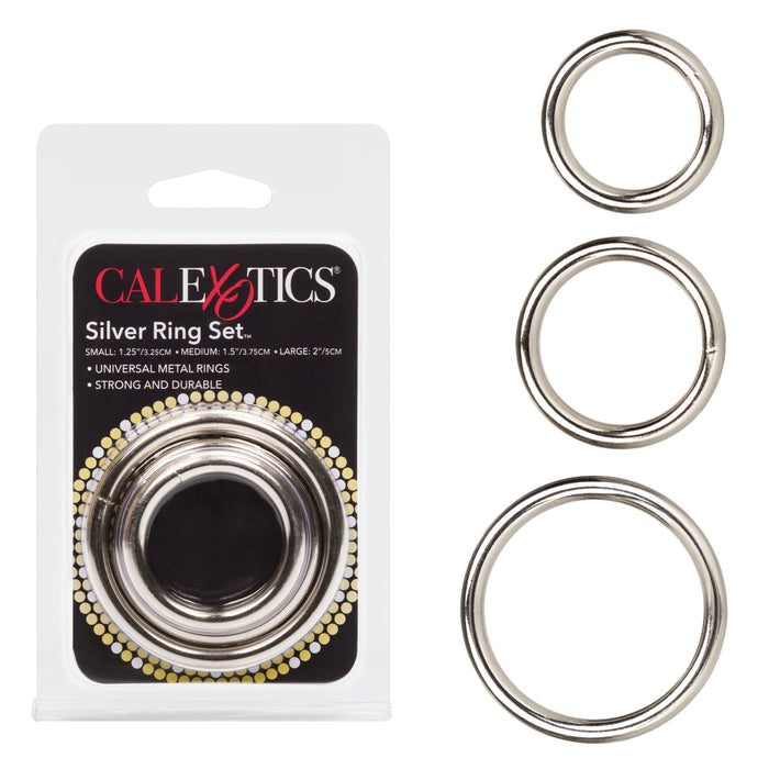 Silver Cock Rings (3 Piece Set) - Silver