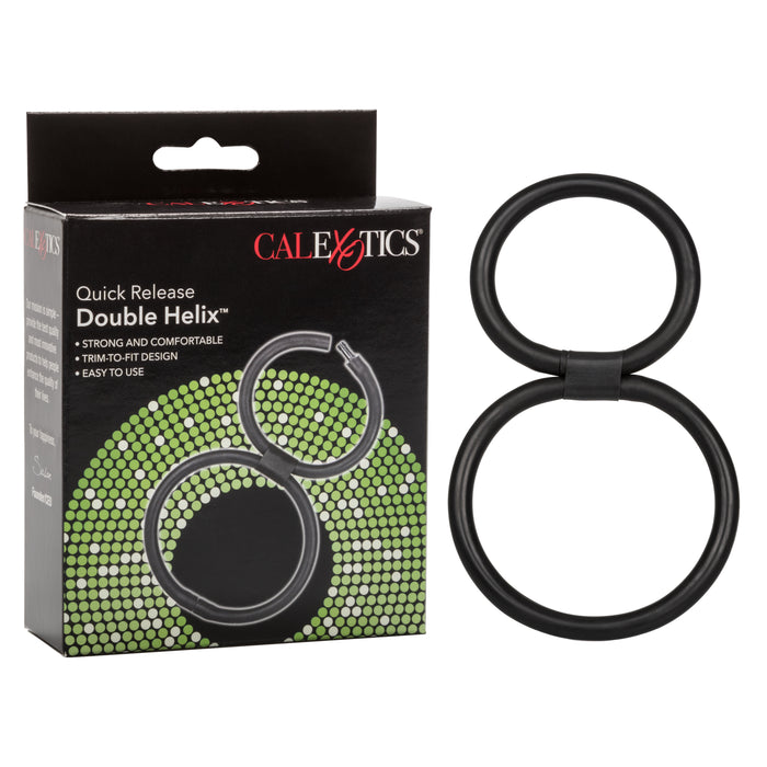 Quick Release Double Helix Cock Ring - Black