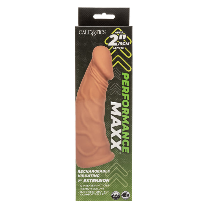Performance Maxx™ Rechargeable Vibrating Extension 7" - Brown