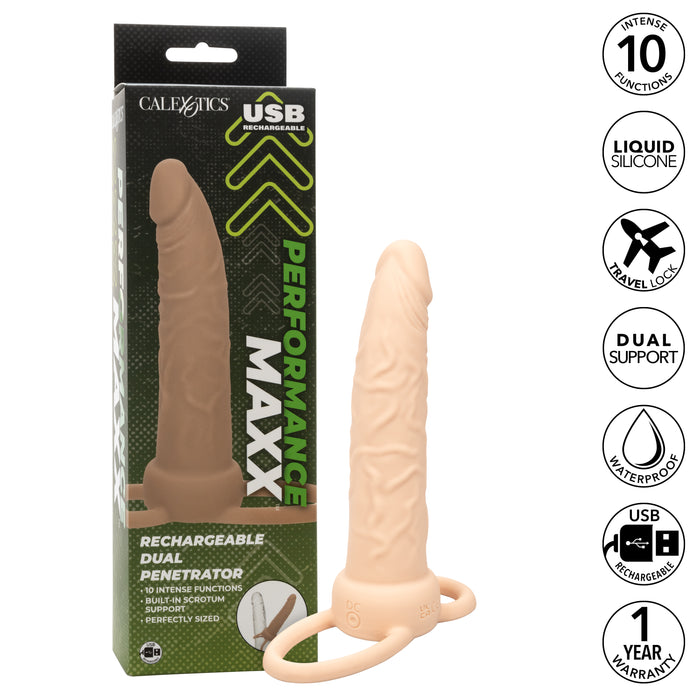 Performance Maxx Rechargeable Silicone Dual Penetrator - Vanilla