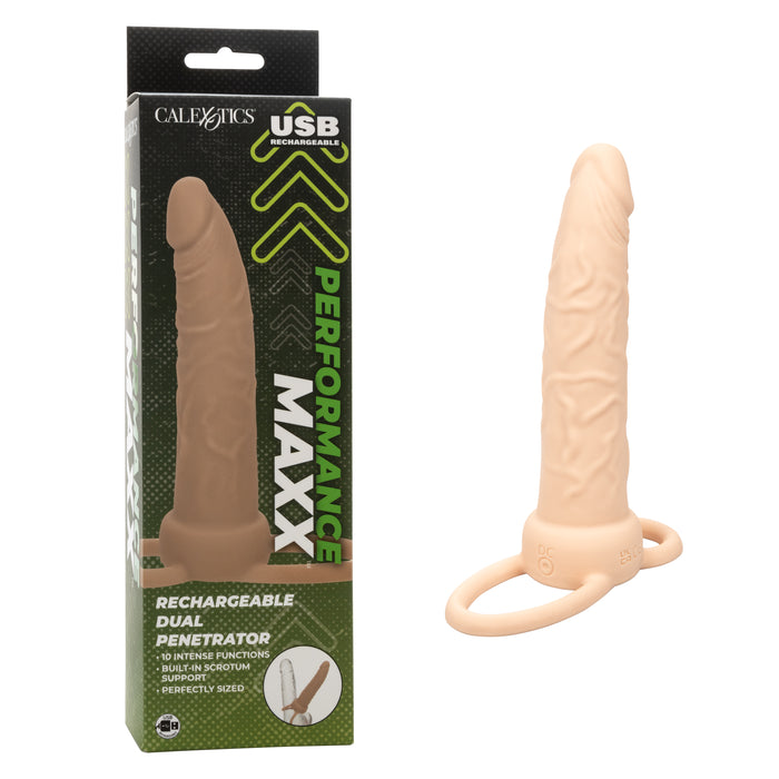 Performance Maxx Rechargeable Silicone Dual Penetrator - Vanilla