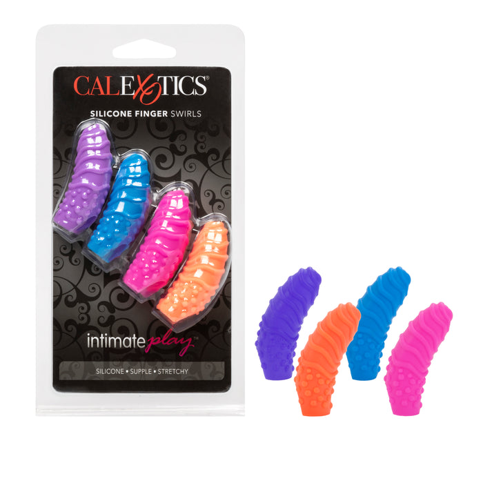 Intimate Play Silicone Finger Swirls Finger Massagers (4 Pack) - Multi-Colored