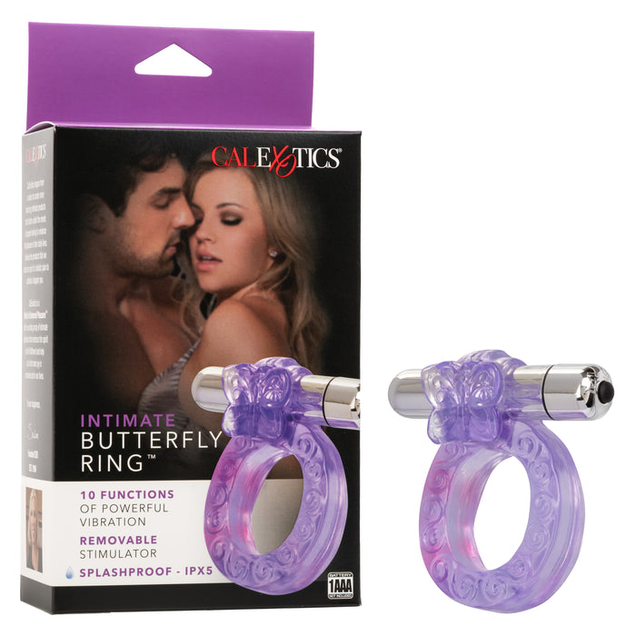 Calexotics Intimate Butterfly Ring Multispeed Micro Stimulator With Erection Enhancer Purple