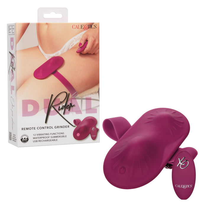 Dual Rider Remote Control Grinder Rechargeable Silicone Vibrator - Red