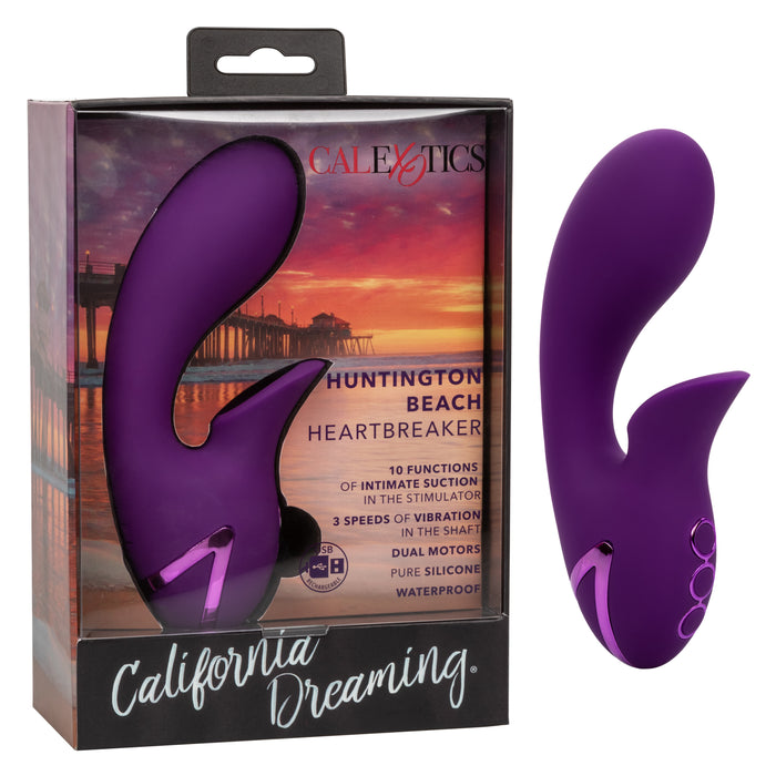 California Dreaming Huntington Beach Heartbreaker Rechargeable Silicone Stimulator - Purple
