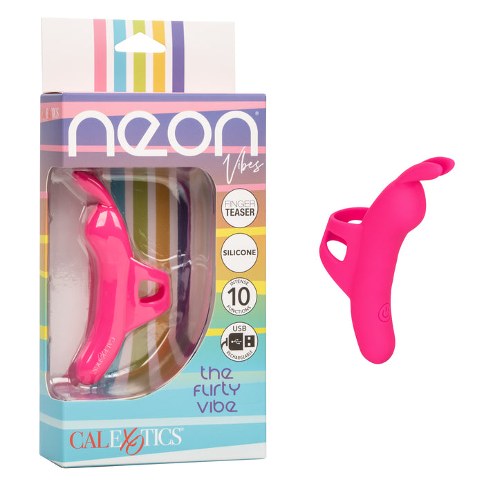 Neon Vibes The Flirty Vibe Rechargeable Silicone Finger Vibrator - Pink