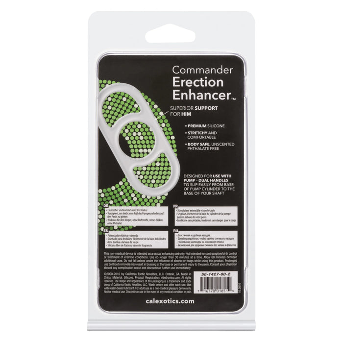 Commander Erection Enhancer Silicone Cock Ring - White