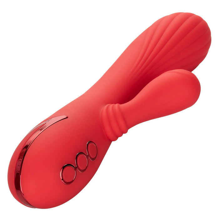 California Dreaming Palisades Passion Rechargeable Silicone Rabbit Vibrator - Red