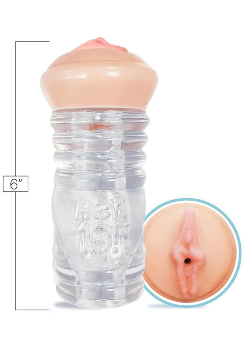 Hey 19!, ClearStroke Dual End Pussy Leah Gotti - Clear/Vanilla