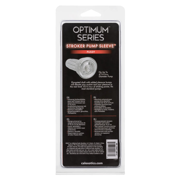 Optimum Series Stroker Pump Sleeve Masturbator - Pussy - Clear