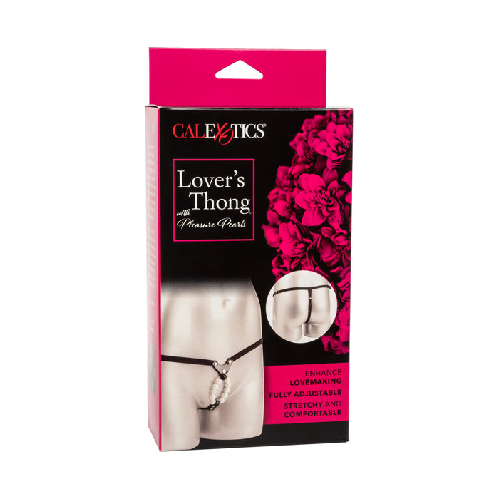 Lovers Thong With Pleasure Pearls Black