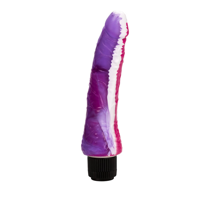Funky Jelly Curved Vibrator - Multi-Colored