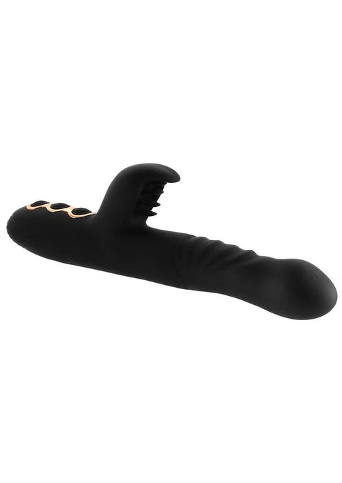 Princess Silicone Rechargeable Heat-Up Thruster Rabbit Vibrator - Black