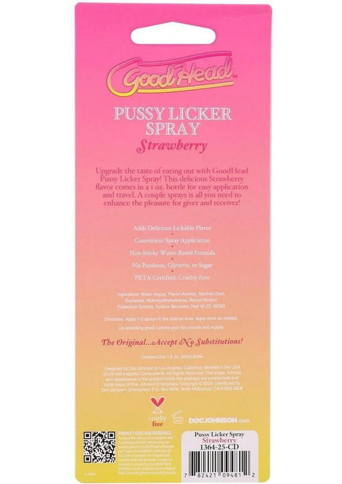 GoodHead Pussy Licker Spray - Strawberry 1oz