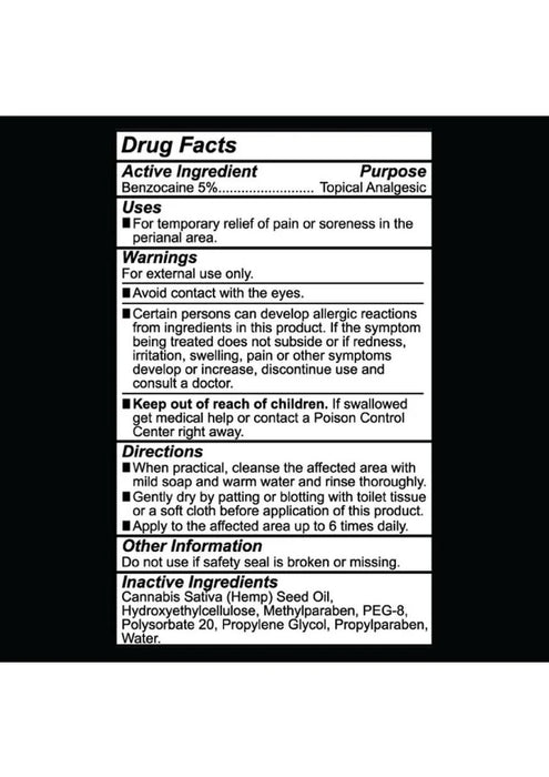 Butt Eze Anal Desensitizer with Benzocaine and Hemp Seed Oil 2oz