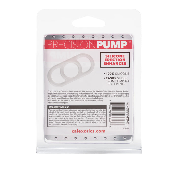 Precision Pump Erection Enhancer Silicone Cock Ring - Clear