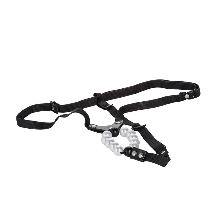 Lovers Thong With Pleasure Pearls Black