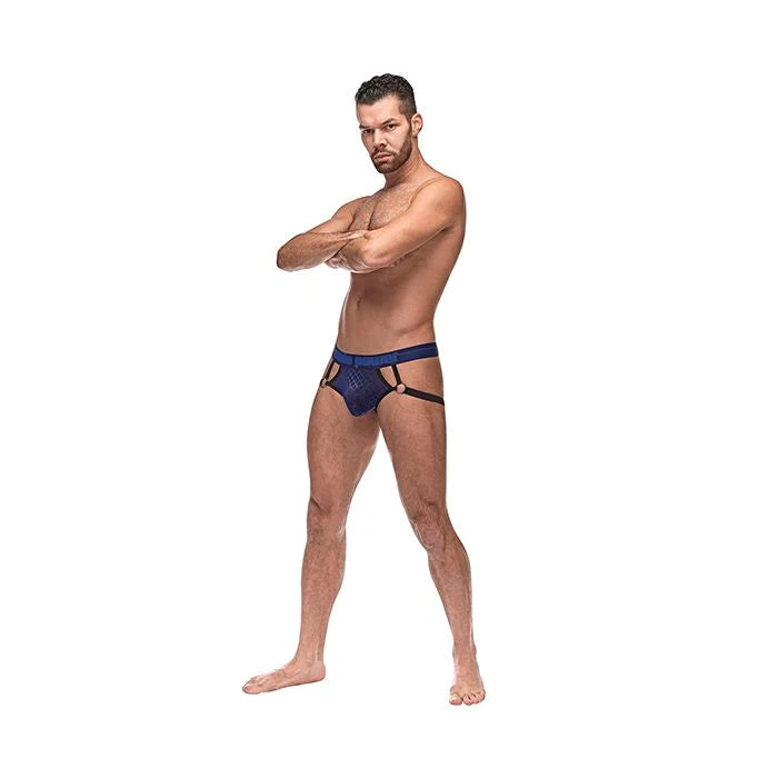 S/M Blue Diamond Mesh Jock
