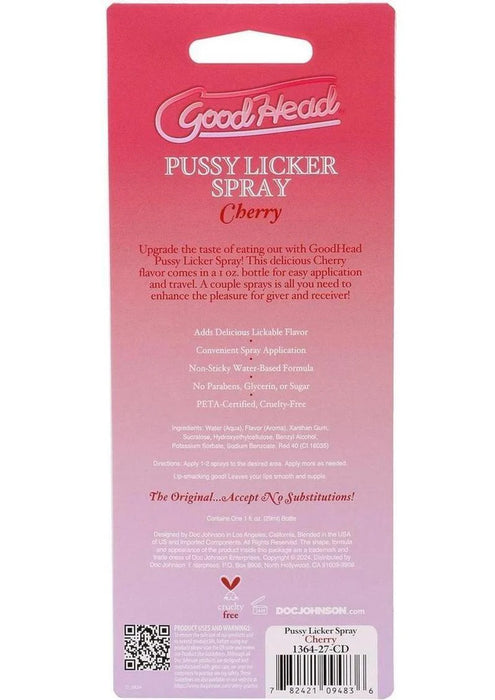GoodHead Pussy Licker Spray - Cherry 1oz