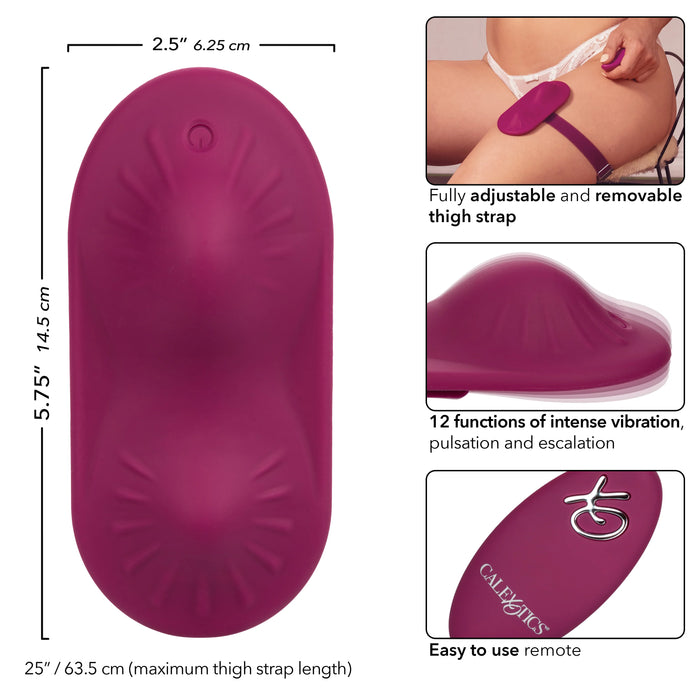 Dual Rider Remote Control Grinder Rechargeable Silicone Vibrator - Red