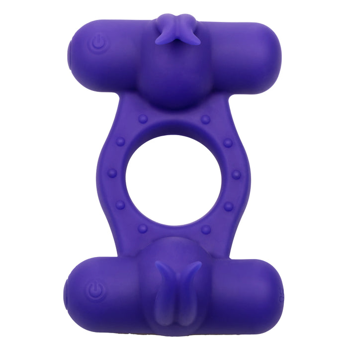Couple's Enhancers Silicone Rechargeable Triple Orgasm Enhancer - Purple