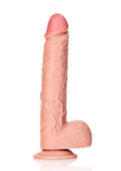RealRock Straight Realistic Dildo with Balls and Suction Cup 12in - Vanilla