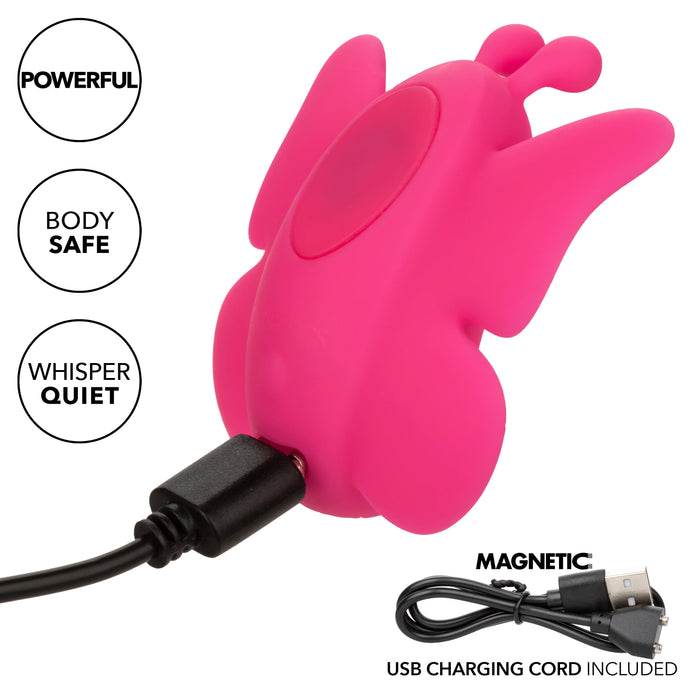 Neon Vibes The Flutter Vibe Rechargeable Silicone Butterfly Panty Vibe - Pink