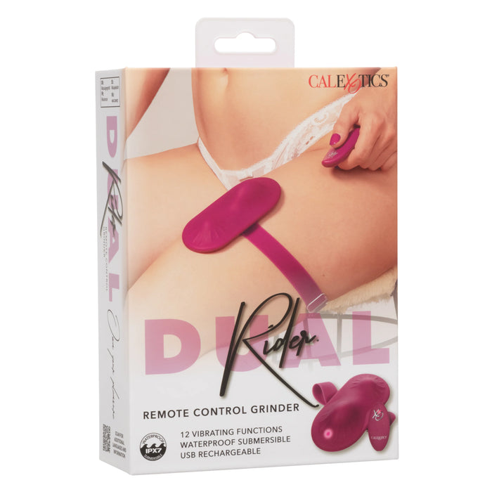 Dual Rider Remote Control Grinder Rechargeable Silicone Vibrator - Red
