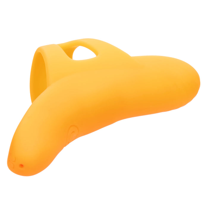 Neon Vibes The Pleasure Vibe Rechargeable Silicone Finger Vibrator - Orange