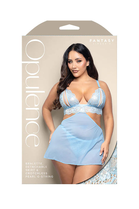 Bralette, Detachable Skirt & Crotchless Pearl G-string