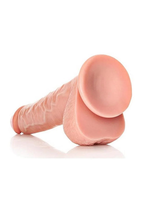 RealRock Straight Realistic Dildo with Balls and Suction Cup 12in - Vanilla