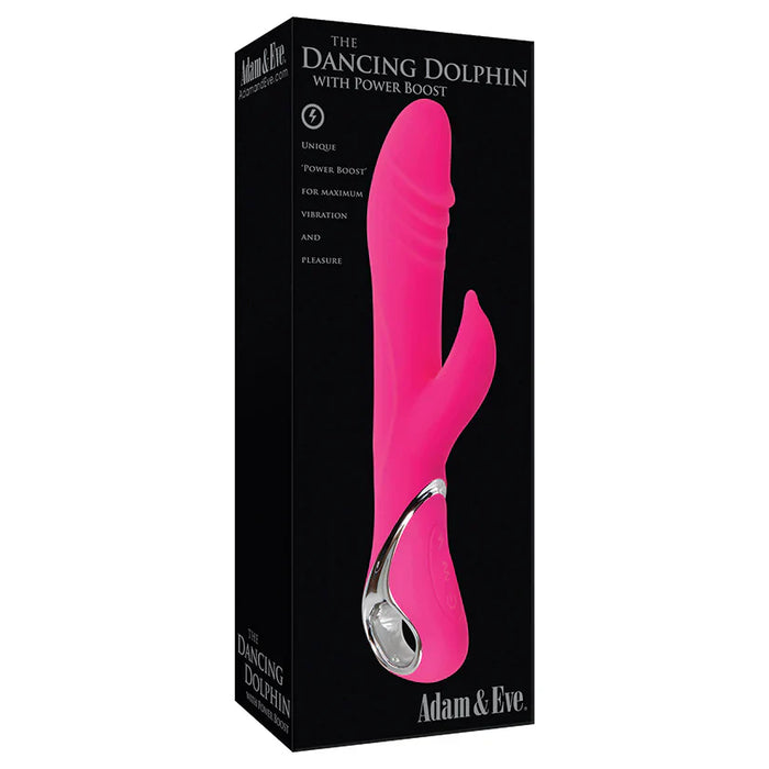 Adam & Eve The Dancing Dolphin Rechargeable Silicone Rotating Vibrator - Pink