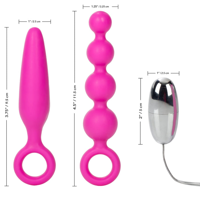 Booty Call Booty Vibro Kit Silicone Anal Probes Pink