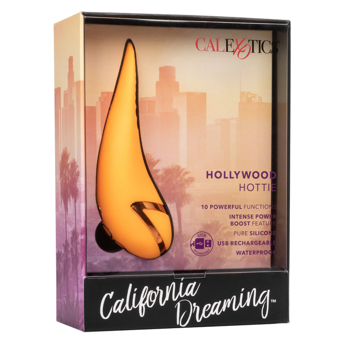California Dreaming Hollywood Hottie Rechargeable Silicone Compact Vibrator - Orange