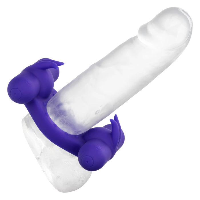 Couple's Enhancers Silicone Rechargeable Triple Orgasm Enhancer - Purple