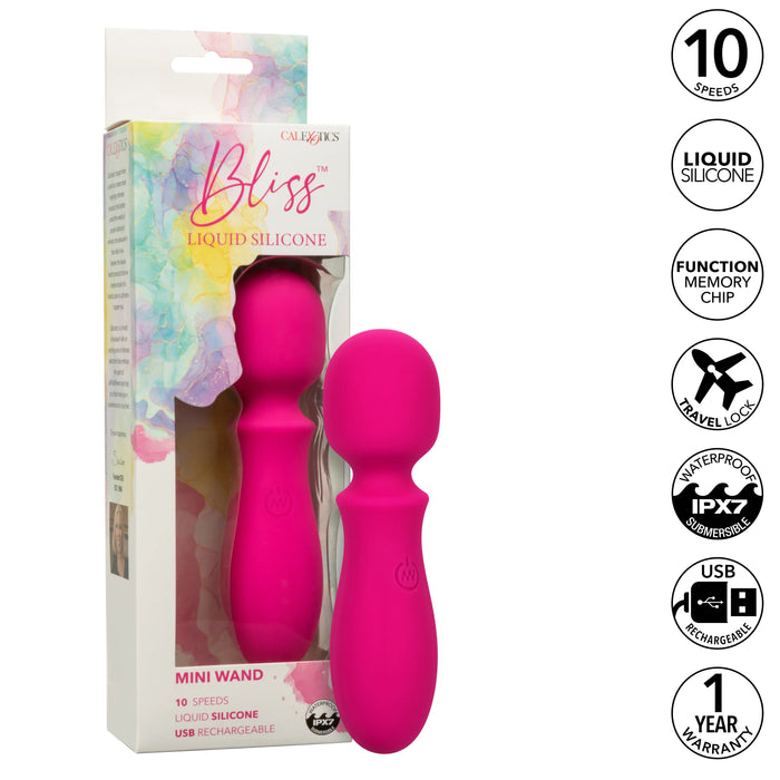 Bliss Liquid Silicone Rechargeable Mini Wand - Pink