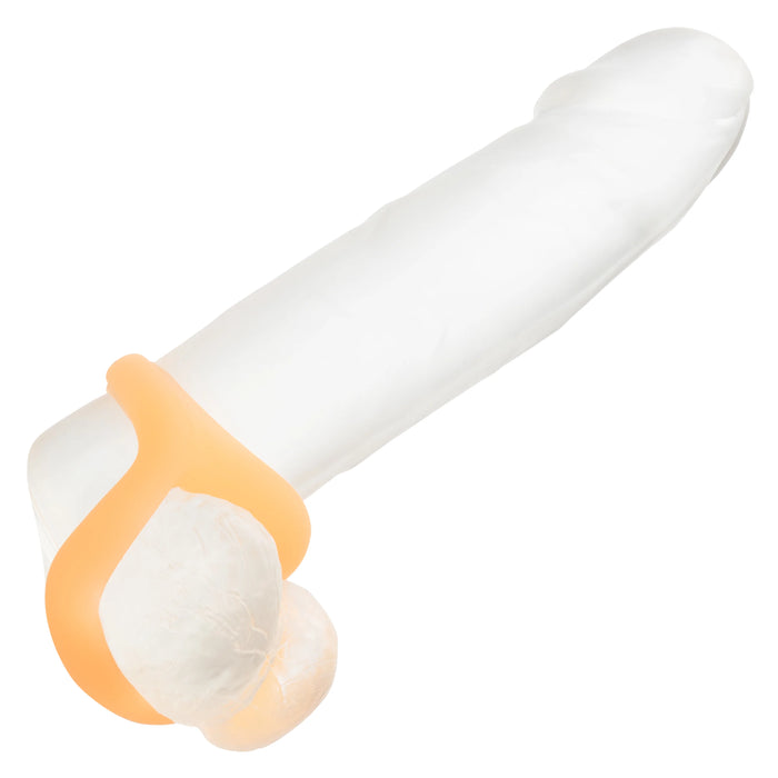 Alpha Glow in the Dark Liquid Silicone Teardrop Dual Ring - Orange
