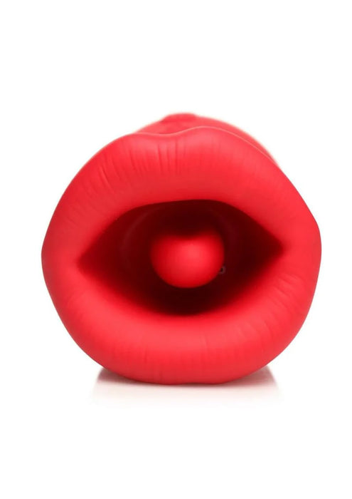 Lickgasm Kiss Me More Kissing, Sucking & Vibrating Rechargeable Silicone Clitoral Vibrator - Red