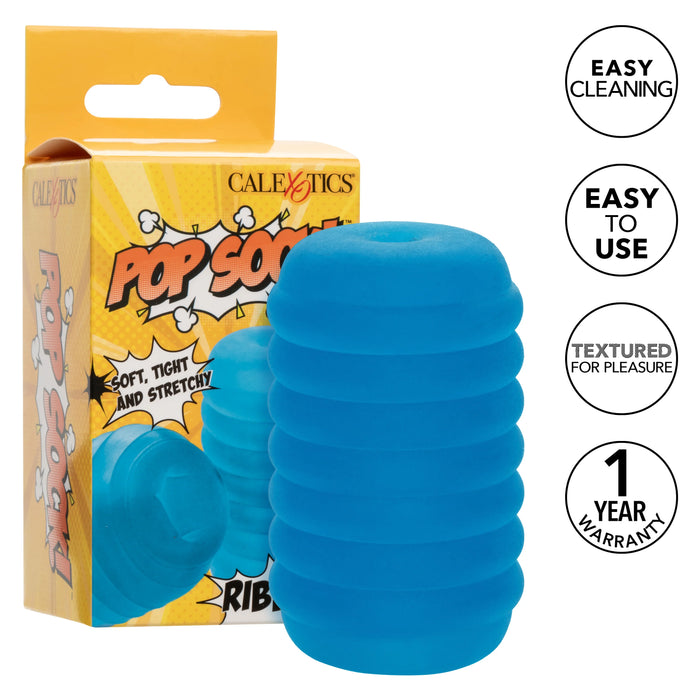 Pop Sock Ribbed Stroker - Blue
