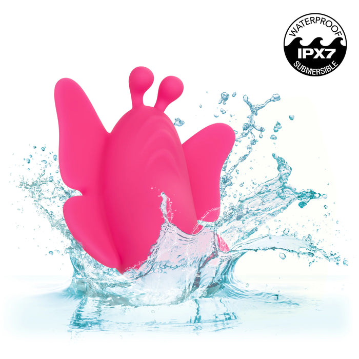 Neon Vibes The Flutter Vibe Rechargeable Silicone Butterfly Panty Vibe - Pink