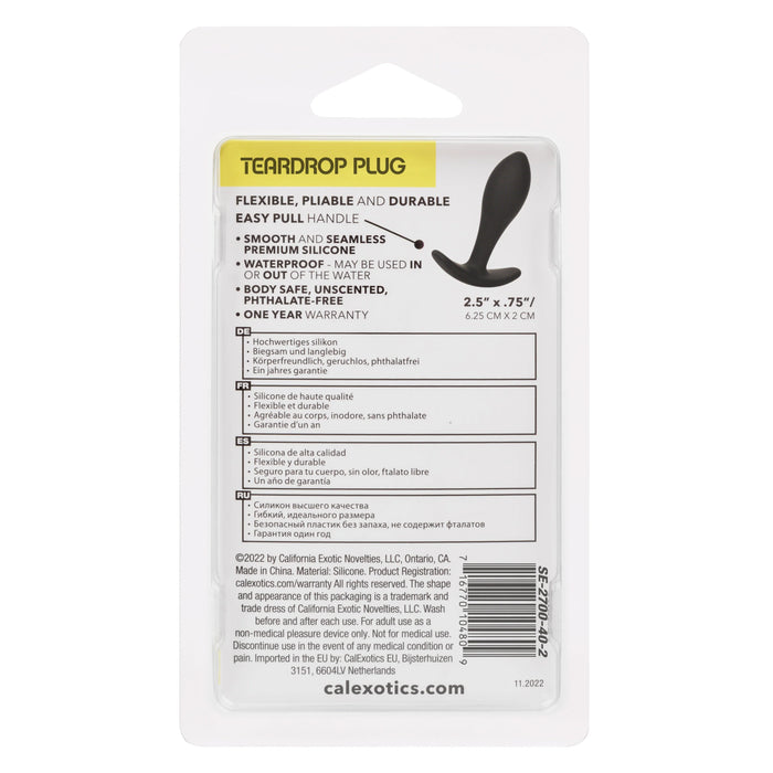 Boundless Teardrop Silicone Anal Plug - Black