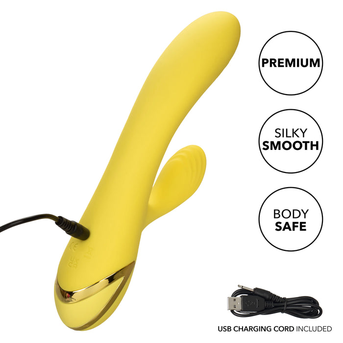 California Dreaming San Diego Seduction Rechargeable Silicone Rabbit Vibrator - Yellow