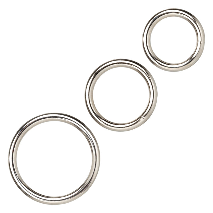 Silver Cock Rings (3 Piece Set) - Silver