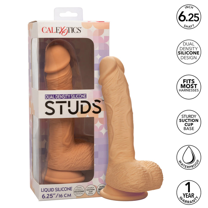 Silicone Studs Dual Density with Suction Cup Base 6.25in - Vanilla