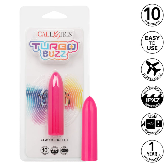 Turbo Buzz Classic Rechargeable Bullet - Pink