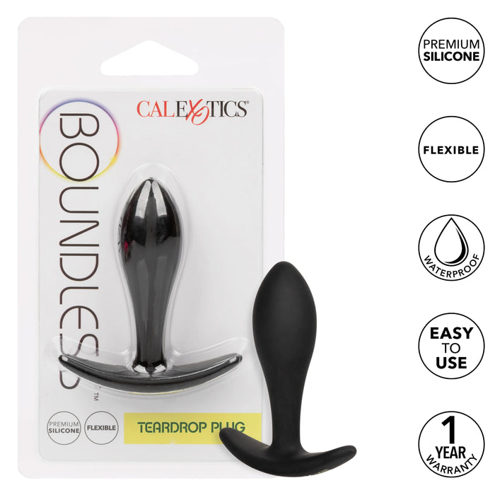 Boundless Teardrop Silicone Anal Plug - Black