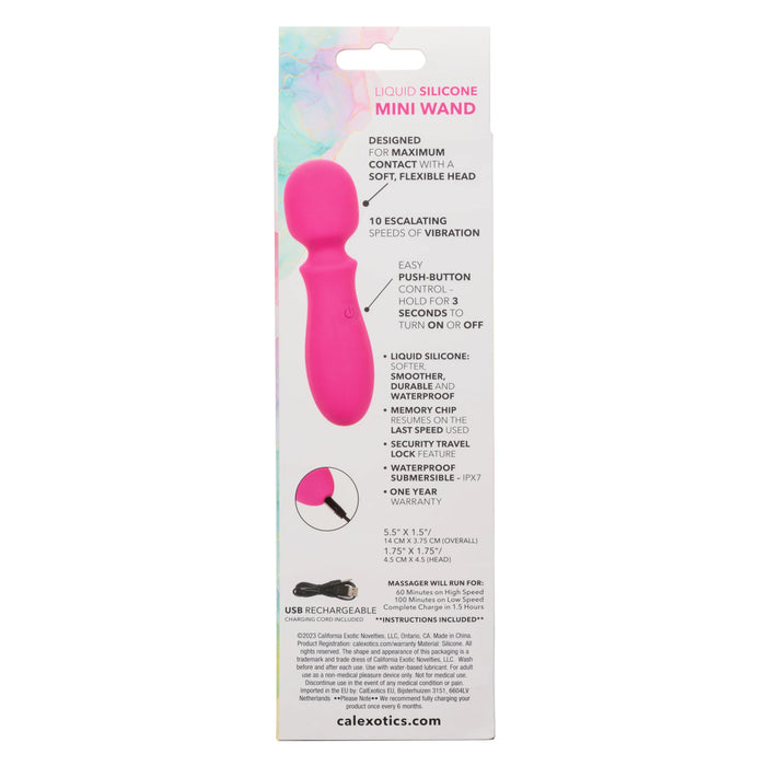 Bliss Liquid Silicone Rechargeable Mini Wand - Pink