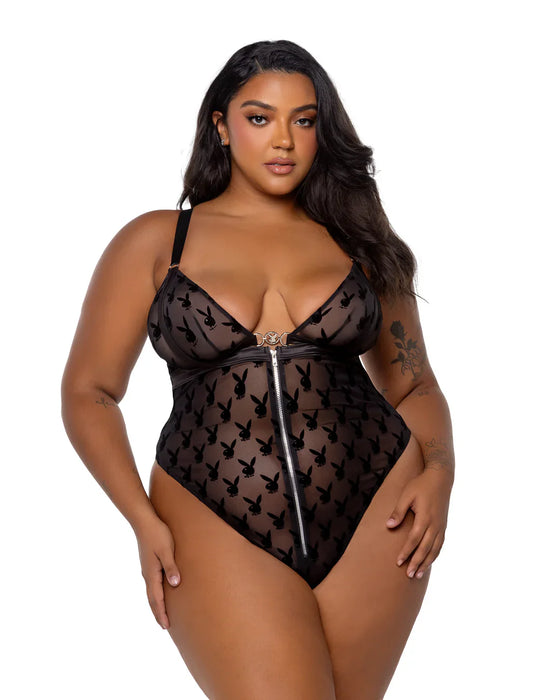 PBLI163 Playboy Bunny Charm Teddy Lingerie Plush Bodysuit Nightwear Collectible