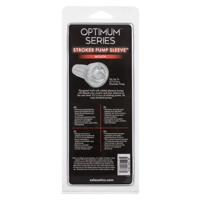 Optimum Series Stroker Pump Sleeve Masturbator - Mouth - Clear